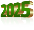 2025 Green Gold 3D PNG Clipart | Gallery Yopriceville - High-Quality